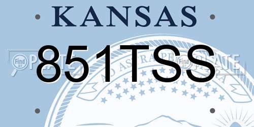 851TSS Kansas License Plate