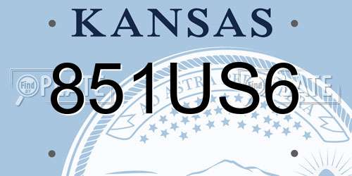 851US6 Kansas License Plate