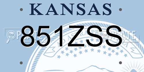 851ZSS Kansas License Plate