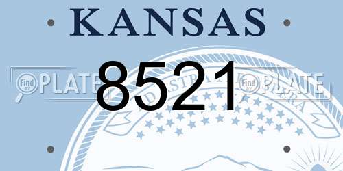 8521 Kansas License Plate