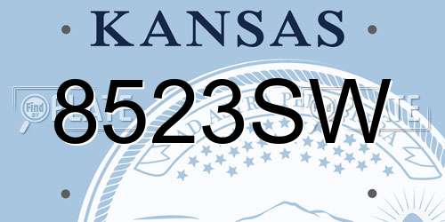 8523SW Kansas License Plate