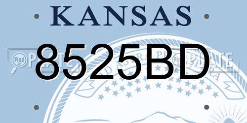 8525BD Kansas License Plate