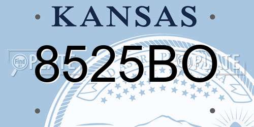 8525BO Kansas License Plate