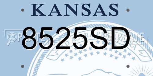 8525SD Kansas License Plate