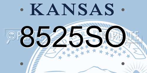 8525SO Kansas License Plate