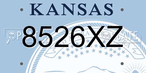 8526XZ Kansas License Plate