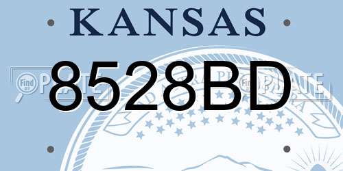8528BD Kansas License Plate