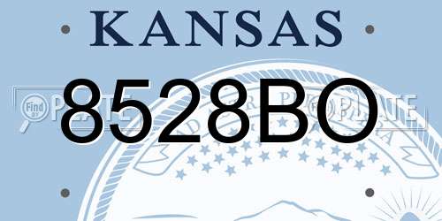 8528BO Kansas License Plate