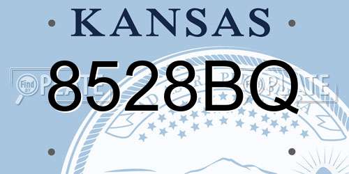 8528BQ Kansas License Plate