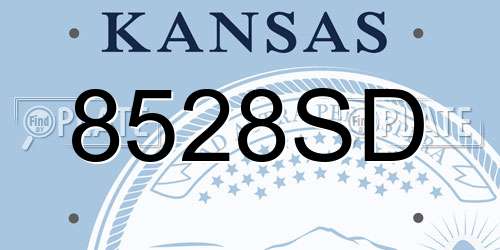 8528SD Kansas License Plate