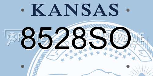 8528SO Kansas License Plate