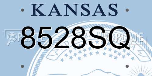 8528SQ Kansas License Plate