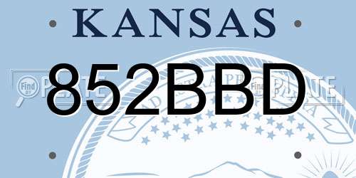 852BBD Kansas License Plate