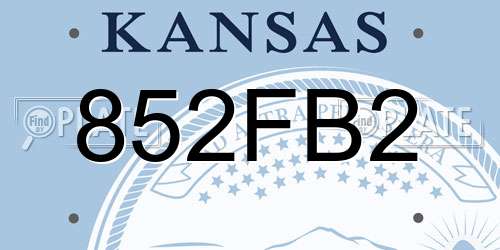 852FB2 Kansas License Plate
