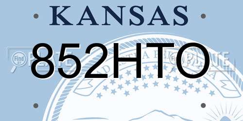 852HTO Kansas License Plate