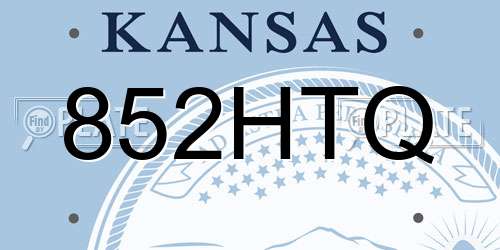 852HTQ Kansas License Plate