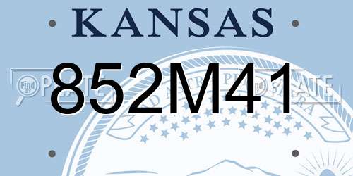 852M41 Kansas License Plate