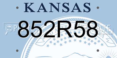 852R58 Kansas License Plate
