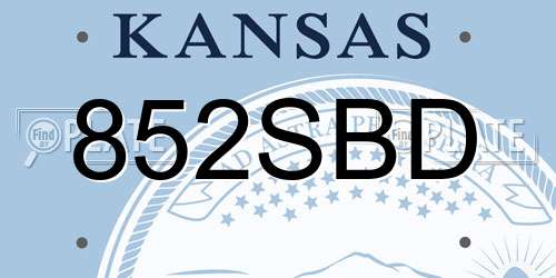 852SBD Kansas License Plate