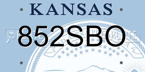 852SBO Kansas License Plate