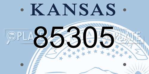 85305 Kansas License Plate