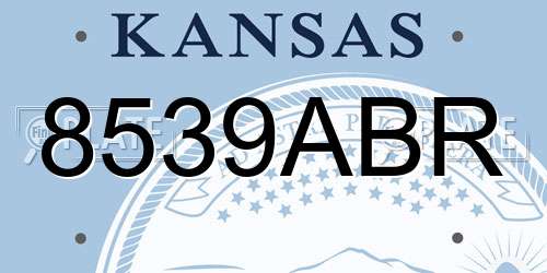 8539ABR Kansas License Plate
