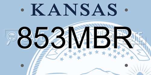 853MBR Kansas License Plate