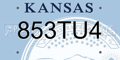 853TU4 Kansas License Plate