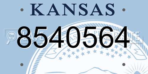 8540564 Kansas License Plate