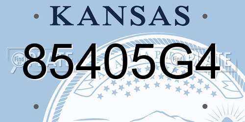 85405G4 Kansas License Plate