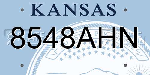 8548AHN Kansas License Plate