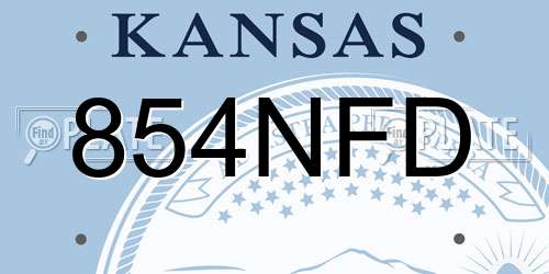854NFD Kansas License Plate
