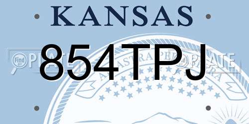 854TPJ Kansas License Plate
