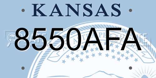 8550AFA Kansas License Plate