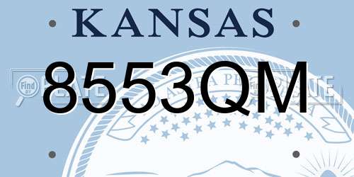 8553QM Kansas License Plate