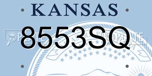 8553SQ Kansas License Plate