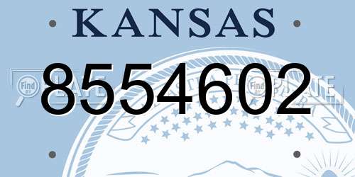 8554602 Kansas License Plate