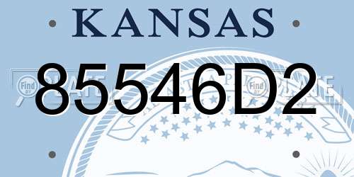 85546D2 Kansas License Plate