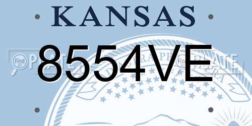 8554VE Kansas License Plate