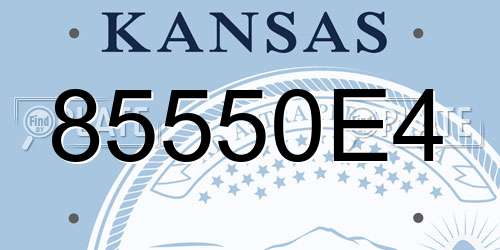 85550E4 Kansas License Plate