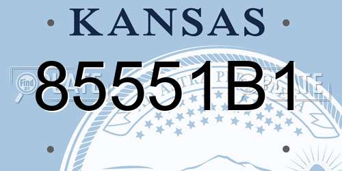 85551B1 Kansas License Plate