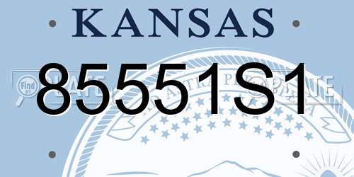 85551S1 Kansas License Plate