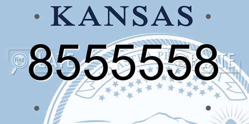 8555558 Kansas License Plate
