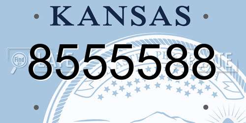 8555588 Kansas License Plate