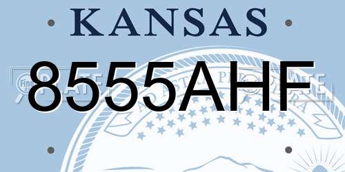 8555AHF Kansas License Plate