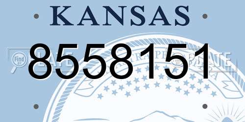 8558151 Kansas License Plate
