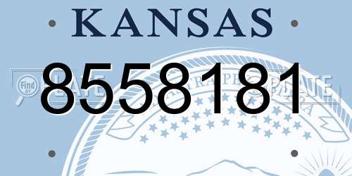 8558181 Kansas License Plate