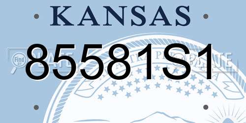 85581S1 Kansas License Plate
