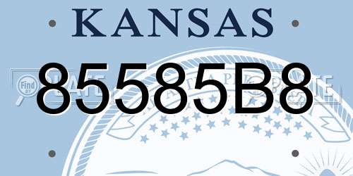 85585B8 Kansas License Plate