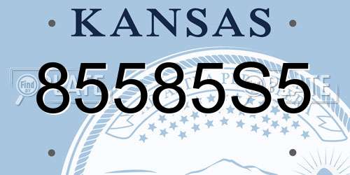 85585S5 Kansas License Plate